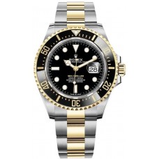Replica Rolex Sea-Dweller Black Dial Oystersteel and Yellow Gold Men‘s Watch M126603-0001