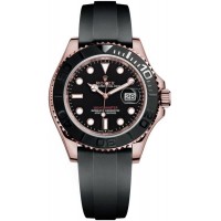 Replica Rolex Yacht-Master 40 Black Dial Black Rubber Men‘s Watch M126655-0002