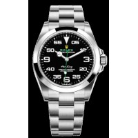 Replica Rolex Air King Black Dial Steel Men‘s Watch M126900-0001