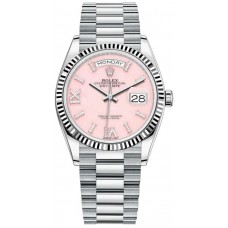Replica Rolex Day-Date Platinum Pink Opal Roman Diamond Dial Women‘s Watch M128236-0006