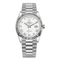 Replica Rolex Day-Date White Gold White Roman Dial Women‘s Watch M128239-0038