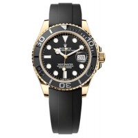 Replica Rolex Yacht-Master 42 Black Dial 18ky Yellow Gold Oysterflex Men‘s Watch M226658-0001