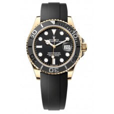 Replica Rolex Yacht-Master 42 Black Dial 18ky Yellow Gold Oysterflex Men‘s Watch M226658-0001