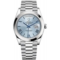 Replica Rolex Day-Date 40 Ice Blue Dial Platinum Men‘s Watch M228206-0001