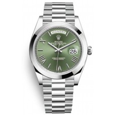 Replica Rolex Day-Date 40 Green Dial Platinum Men‘s Watch M228206-0027
