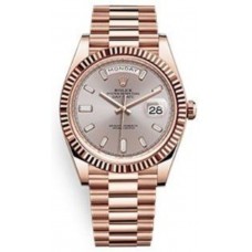 Replica Rolex Day-Date 40 Everose Gold Sundust Diamond Dial Men‘s Watch M228235-0004