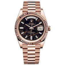 Replica Rolex Day-Date 40 18K Everose Gold Eisenkiesel Diamond Dial Men‘s Watch M228235-0045