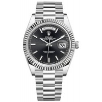 Replica Rolex Day-Date 40 Platinum Black Dial Men‘s Watch M228236-0003