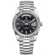 Replica Rolex Day-Date 40 Platinum Black Dial Men‘s Watch M228236-0003