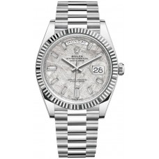Replica Rolex Day-Date 40 Platinum Meteorite Diamond Dial Men‘s Watch M228236-0011