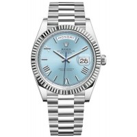 Replica Rolex Day-Date 40 Platinum Ice-Blue Dial Men‘s Watch M228236-0012
