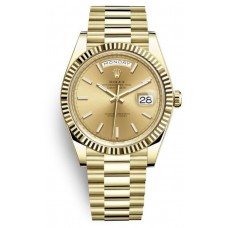 Replica Rolex Day-Date 40 18K Yellow Gold Champagne Dial Men‘s Watch M228238-0003
