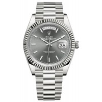Replica Rolex Day-Date 40 18K White Gold Slate Dial Men‘s Watch M228239-0060