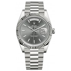 Replica Rolex Day-Date 40 18K White Gold Slate Dial Men‘s Watch M228239-0060