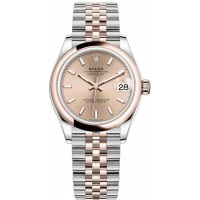 Replica Rolex Datejust 31 Steel and 18kt Everose Gold Rose Dial Women‘s Watch M278241-0010