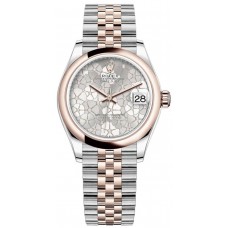 Replica Rolex Datejust 31 Silver Floral-Motif Diamond Dial Women‘s Watch M278241-0032