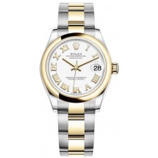 Replica Rolex Datejust 31 and Yellow Gold White Roman Dial Women‘s Watch M278243-0001