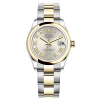 Replica Rolex Datejust 31 and Yellow Gold Silver Roman Diamond Dial Women‘s Watch M278243-0003