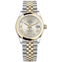 Replica Rolex Datejust 31 and Yellow Gold Silver Roman Diamond Dial Women‘s Watch M278243-0004