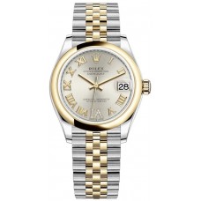 Replica Rolex Datejust 31 and Yellow Gold Silver Roman Diamond Dial Women‘s Watch M278243-0004