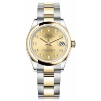 Replica Rolex Datejust 31 and Yellow Gold Champagne Diamond Dial Women‘s Watch M278243-0025