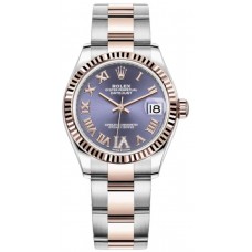 Replica Rolex Datejust 31 and Rose Gold Aubergine Pave Roman Dial Women‘s Watch M278271-0019