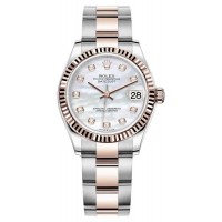 Replica Rolex Datejust 31 and Rose Gold Mother-of-Pearl Diamond Dial Women‘s Watch M278271-0025