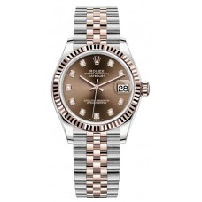 Replica Rolex Datejust 31 and Rose Gold Chocolate Diamond Dial Women‘s Watch M278271-0028