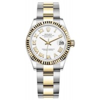 Replica Rolex Datejust 31 and Yellow Gold White Roman Dial Women‘s Watch M278273-0001