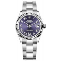 Replica Rolex Datejust 31 and White Gold Aubergine Roman Diamond Dial Women‘s Watch M278274-0025