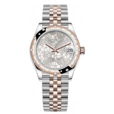 Replica Rolex Datejust 31 and Rose Gold Silver Floral-Motif Diamond Dial Domed Diamond Bezel Women‘s Watch M278341RBR-0032 Replica Rolex Datejust 31 and Rose Gold Silver Floral-Motif Diamond Dial Domed Diamond Bezel Women‘s Watch M278341RBR-0032