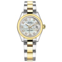 Replica Rolex Lady-Datejust 28 and Yellow Gold Mother of Pearl Diamond Dial Women‘s Watch M279163-0014