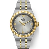 Replica Tudor Royal Silver Diamond Dial and Yellow Gold Unisex Watch M28303-0002