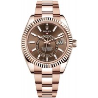 Replica Rolex Sky-Dweller 42mm Brown Dial Rose Gold Men‘s Watch M326935-0006