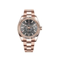 Replica Rolex Sky-Dweller 42mm Slate Dial Rose Gold Men‘s Watch M326935-0007