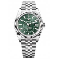 Replica Rolex Sky-Dweller White Rolesor Mint Green Dial Jubilee Men‘s Watch M336934-0002