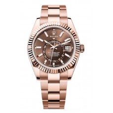 Replica Rolex Sky-Dweller Rose Gold Chocolate Dial Oyster Men‘s Watch M336935-0002