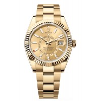 Replica Rolex Sky-Dweller Yellow Gold Champagne Dial Oyster Men‘s Watch M336938-0001