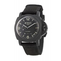 Replica Panerai Luminor 1950 10 Days Ceramica Black Dial Black Leather Men‘s Watch PAM00335