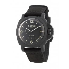 Replica Panerai Luminor 1950 10 Days Ceramica Black Dial Black Leather Men‘s Watch PAM00335