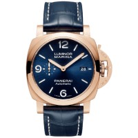 Replica Panerai Luminor Marina 18kt Rose Gold 44mm Blue Dial Men‘s Watch PAM01112