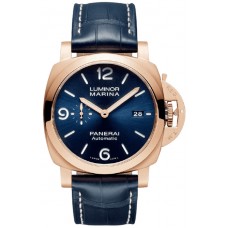 Replica Panerai Luminor Marina 18kt Rose Gold 44mm Blue Dial Men‘s Watch PAM01112