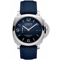 Replica Panerai Luminor Marina ESteel? Blu Profondo Blue Dial Fabric Strap Men‘s Watch PAM01157