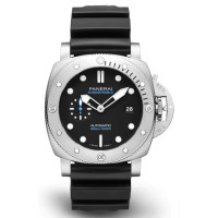 Replica Panerai Submersible QuarantaQuattro Black Dial Rubber Strap Men‘s Watch PAM01229