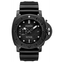 Replica Panerai Submersible Marina Militare Black Dial Rubber Strap Men‘s Watch PAM02979