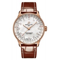 Replica Breitling Navitimer Automatic 36 Mother of Pearl Diamond Dial 18k Rose Gold Women‘s Watch R17327211A1P1