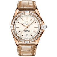 Replica Breitling Super Chronomat Automatic 38 Cream Dial Diamond Beige Women‘s Watch R17356531G1P1