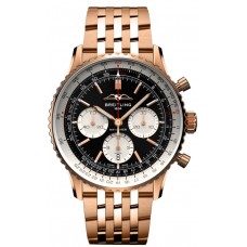 Replica Breitling Navitimer B01 Chronograph 43 Black Dial 18k Rose Gold Men‘s Watch RB0138211B1R1