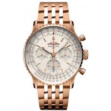 Replica Breitling Navitimer B01 Chronograph 41 Silver Dial 18kt Rose Gold Men‘s Watch RB0139211G1R1