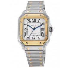 Replica Cartier Santos De Cartier Medium Yellow Gold and Men‘s Watch W2SA0016